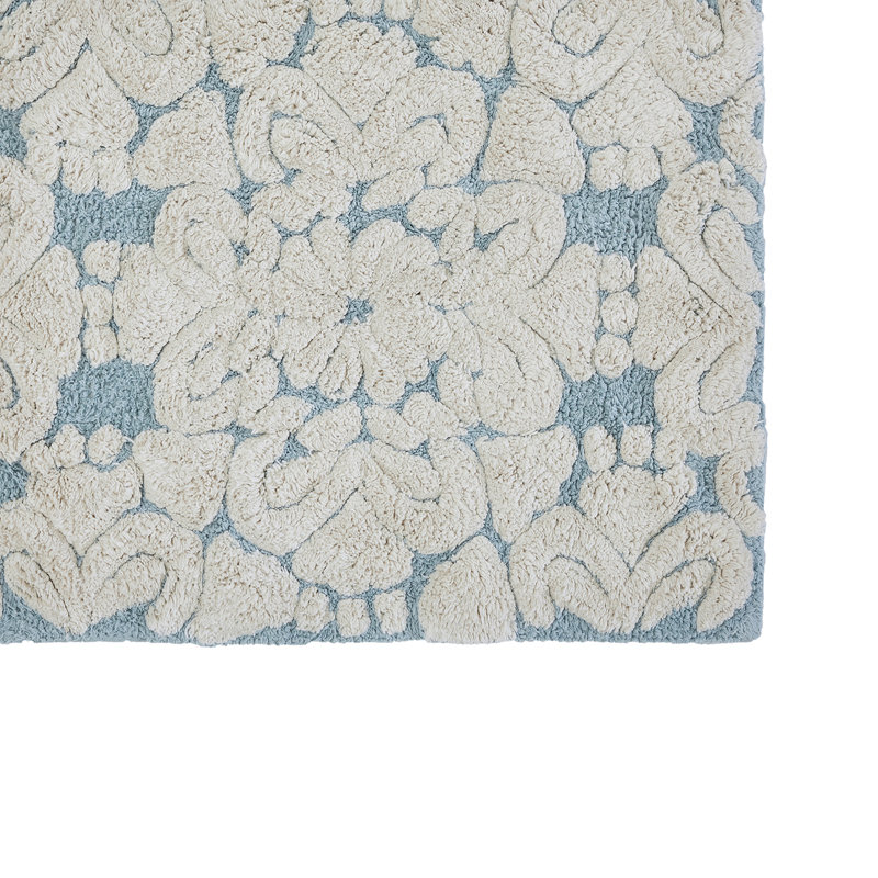 Tapis pour salle de bain 100% coton 1885 g / m² avec endos en latex antidérapant Danmat Danmat, Rectangle 24 po x 40 po, Bleu