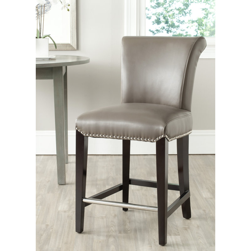 Tabouret de bar et de comptoir Aleshia, Petit tabouret (siège d'une hauteur de 22,60 po), Brun