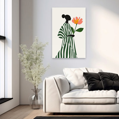 African Bloom Floral Modern Fashion+ Figurative Illustration Art Minimalist; Modern