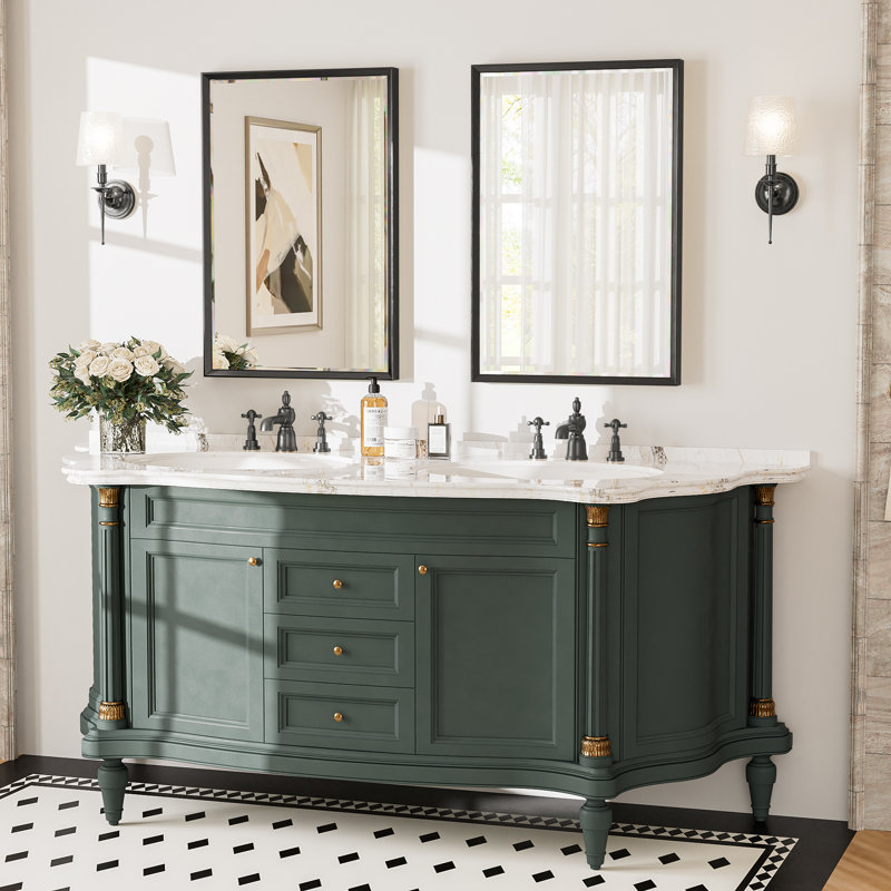 Ensemble de 2 miroirs de salle de bain à double biseau, miroirs muraux en verre trempé avec bords réfléchissants et cadre en aluminium antirouille pour au-dessus d'un lavabo, dans une chambre ou une entrée.