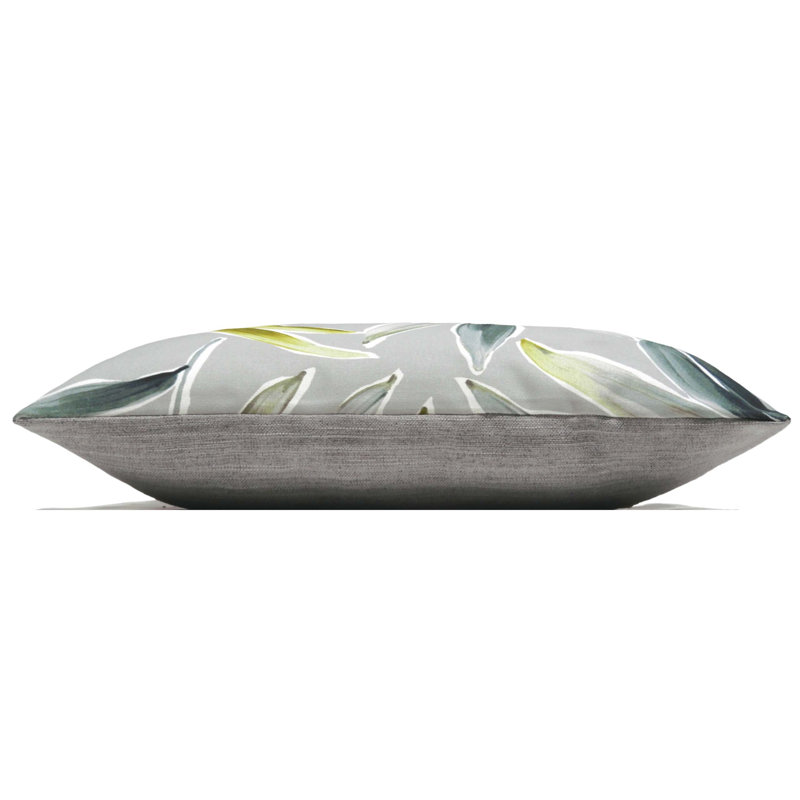Floral Square Cushion, Feathers, Chartreuse