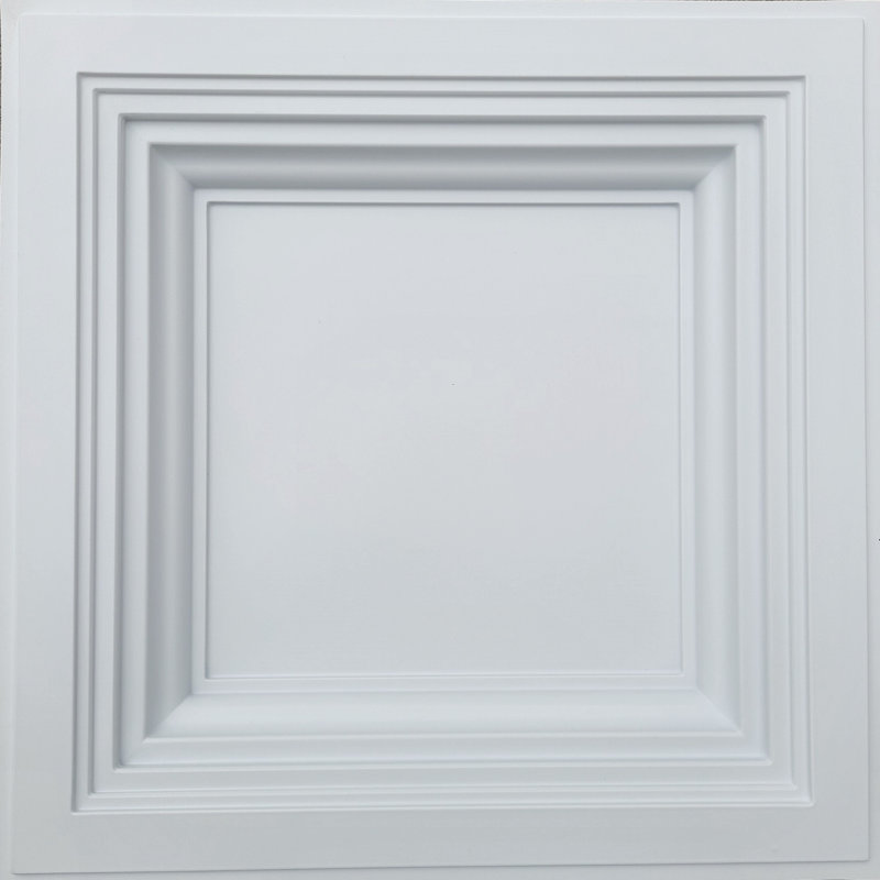 Carreau de plafond en PVC 2 pi x 2 pi, Blanc