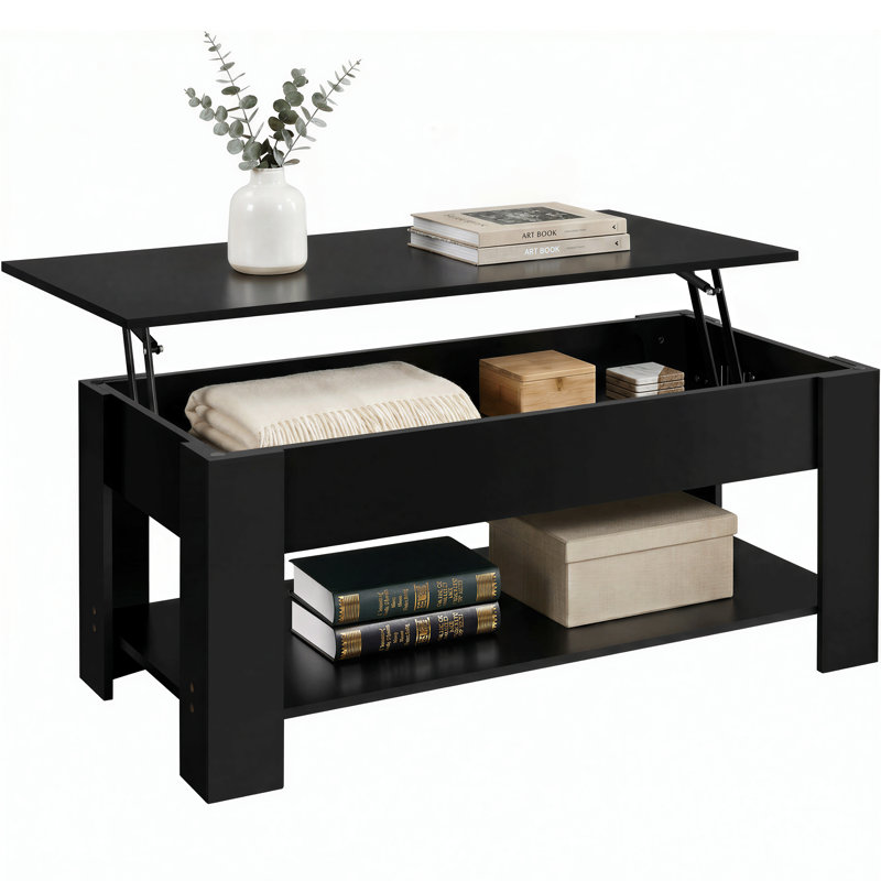 Table basse Ajeem, H 19,5 po x L 47,5 po x l 23,5 po, Noir, noir, noir, noir