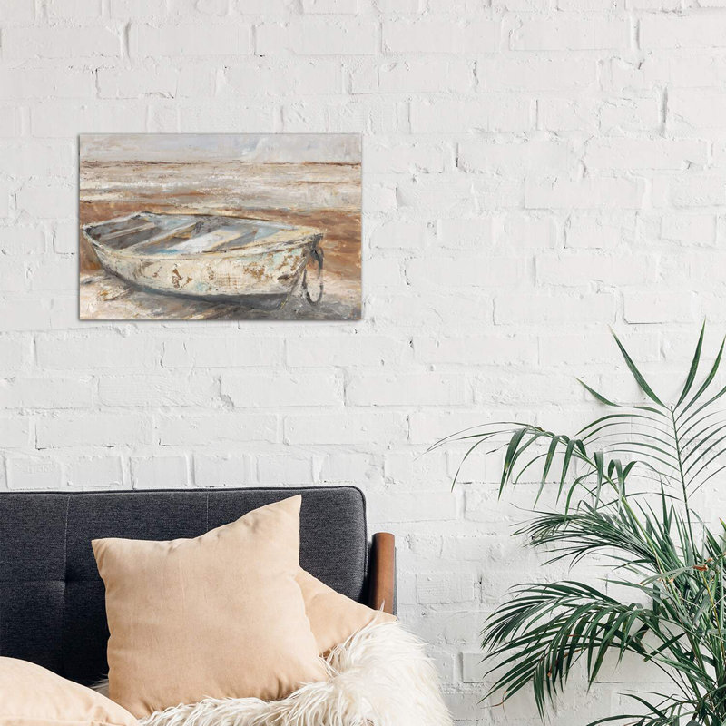 «Weathered Row bateau I» par Ethan Harper - reproduction imprimée, Toile tendue, H 8 po x l 12 po x P 0,75 po