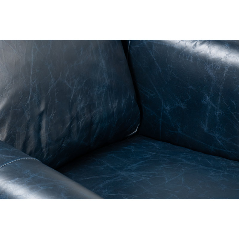 Vandike Club Chair, Chateau Blue Leather