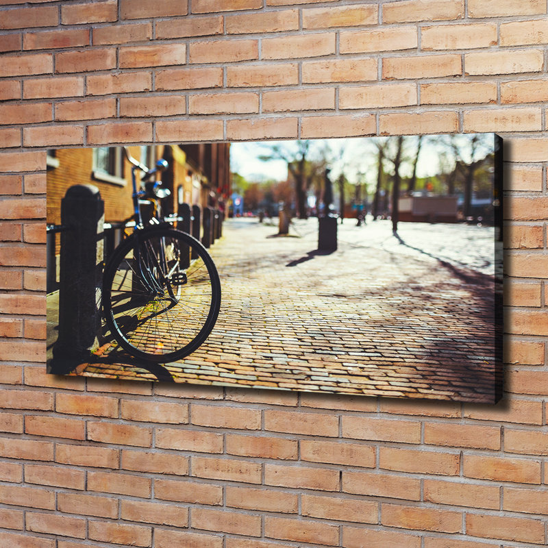 Bike In Amsterdam - Wrapped Canvas Print