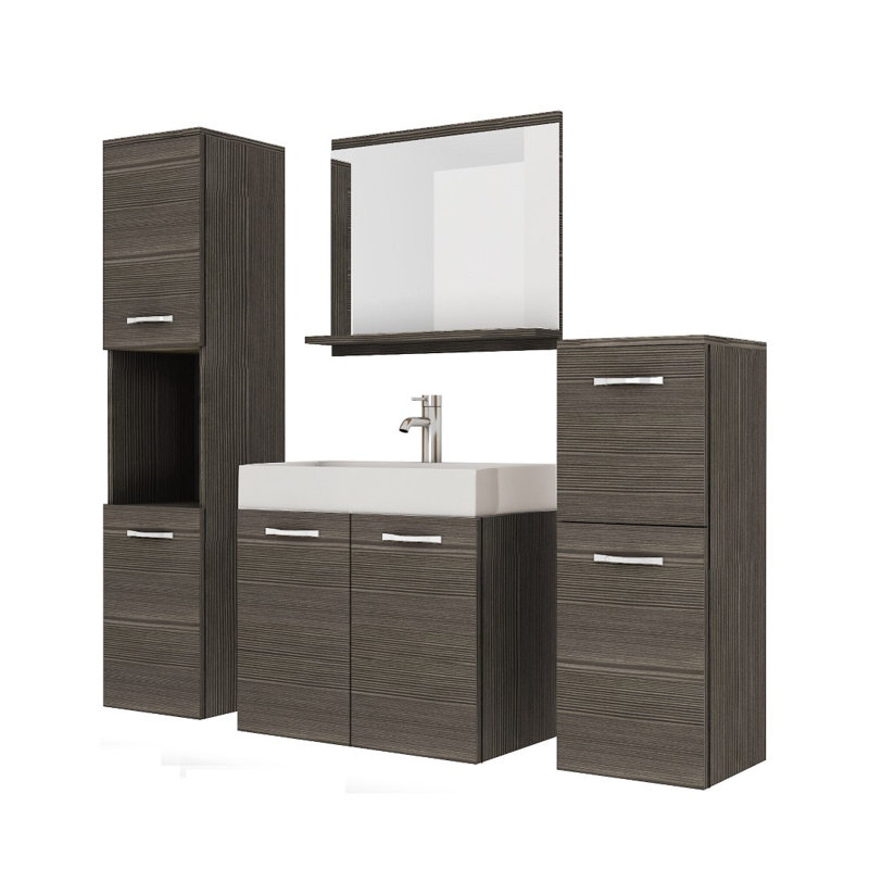 Saint-Leu 30Cm W x 132Cm H x 30Cm D Bathroom Storage Furniture Set, Bodega