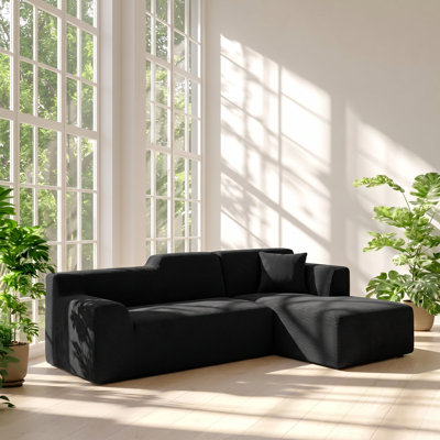 Canapé modulaire en L en velours côtelé l 62 po x P 96 po x H 30 po Modernist