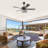 Modern 52" Double-Sided 5-Blade LED Ceiling Fan With Remote Control-723689347