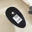 Table basse elliptique en forme de pierre Lucky, design minimaliste moderne avec base sculpturale pour petits espaces, noir-346053899