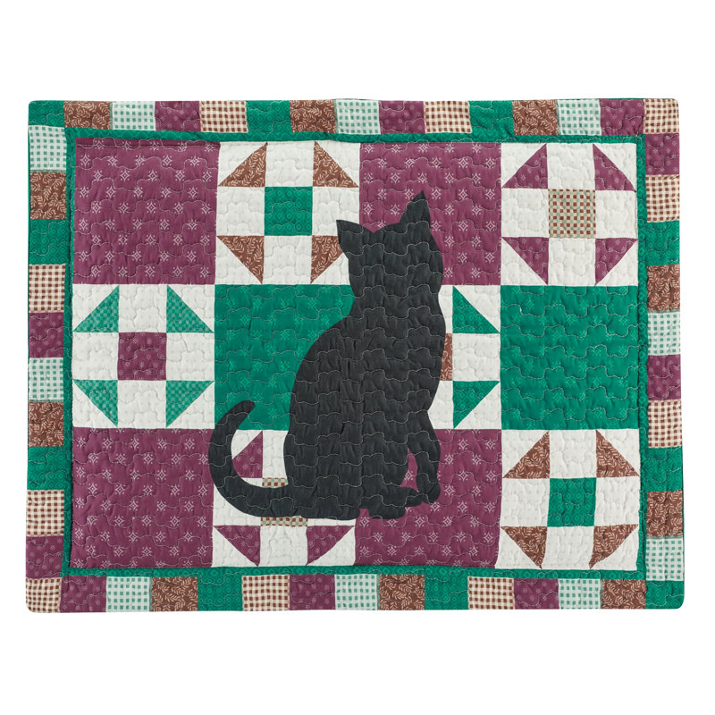 Charming Cat Silhouette Patchwork Polyester Pillow Sham