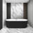 67" Acrylic Freestanding Bathtub With Unique Pleated Design-103486626