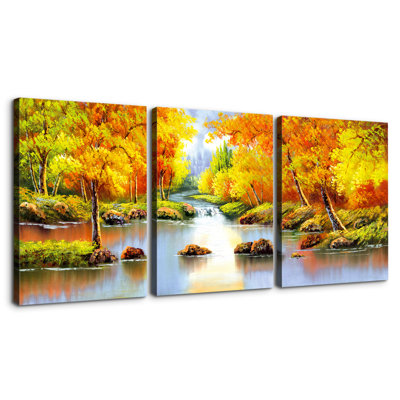 Ensemble de 3 panneaux d'art encadrés sur toile encadrés 3 pièces