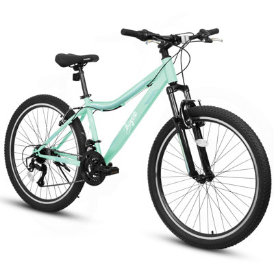 A26208D Mountain Bike 24/26 Inch, High-Density Carbon Steel Frame, 21 Speed, Front Suspension, Dual V-Brakes, 80% Pre-Assembled for Men Women Teens