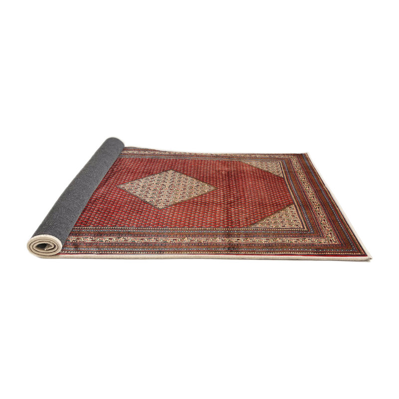 Tapis traditionnel rouge / brun / beige Digrazia, Rond 6 pi