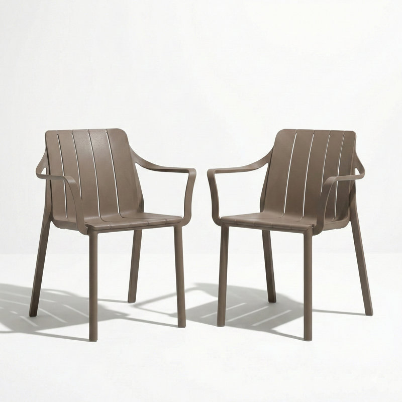 Stacking Patio Dining Armchair, Turtle Dove