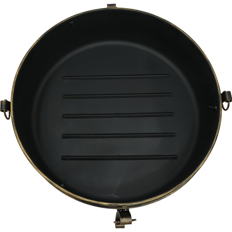 Flanigan Round Wood-Burning Dark Bronze Finish Steel Cauldron Outdoor Fire Pit Bowl - 34", 23" H x 34" W x 34" D