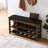 Adjustable Height Long Bench With Comfortable High Sponge, Brown Rubberwood, And Three-Layer Ventilated Storage For Small Gadgets Featuring Adjustment, Solid Wood, Leather Seat, Hidden Beneath Seat-1954101566