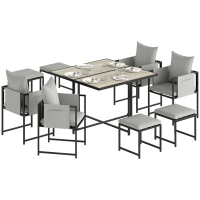 Steel Patio Dining Set Table,