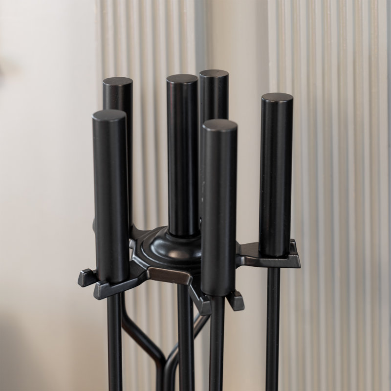 Iron Fireplace Tool Set, Black