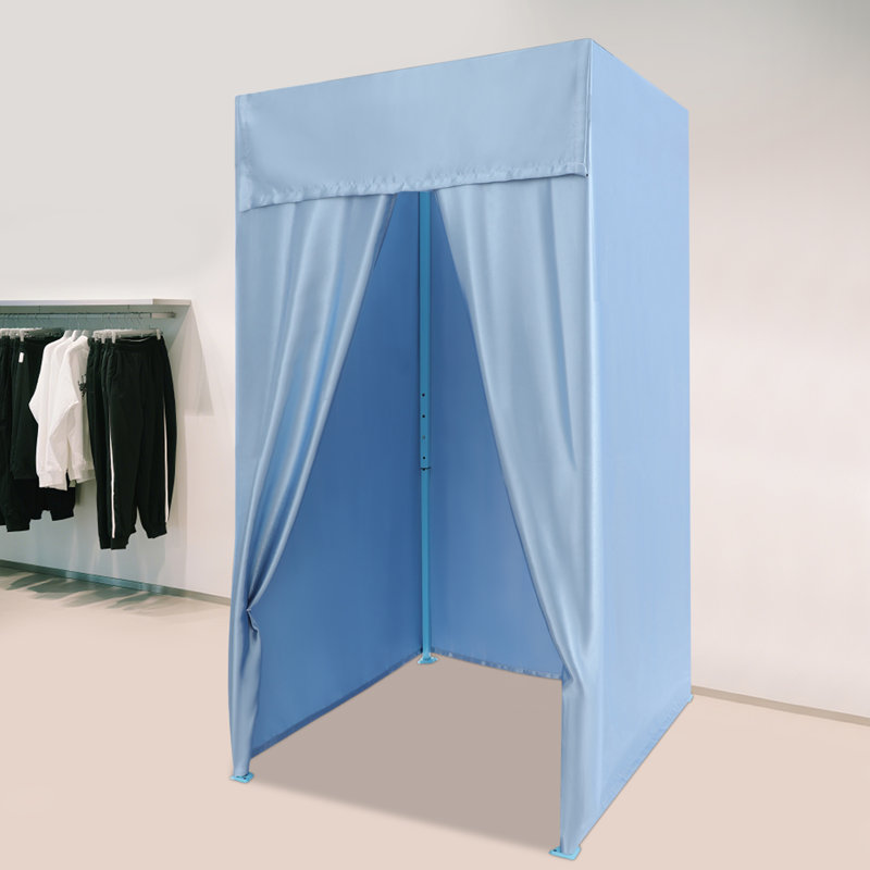 Cabine d'essayage pliable, vestiaire d'intimité autoportant, vestiaire portable (P 39,37 po x l 39,37 po x H 78,74 po), Bleu