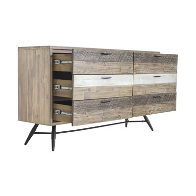 Commodes et commodes spacieuses en bois d'acacia, unité de rangement de style moderne