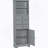 Gray Tall Storage Cabinet With 3 Drawers And Adjustable Shelves For Bathroom-616965983
