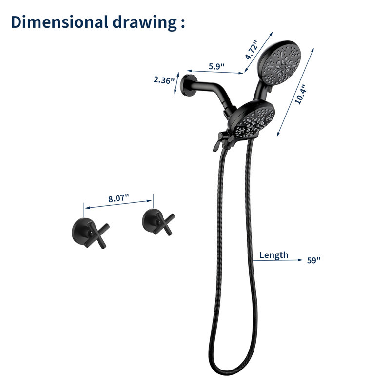 Diverter Shower Faucet, Matte Black