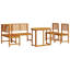 3 - Person Wood Patio Dining Set with Rectangular Table
