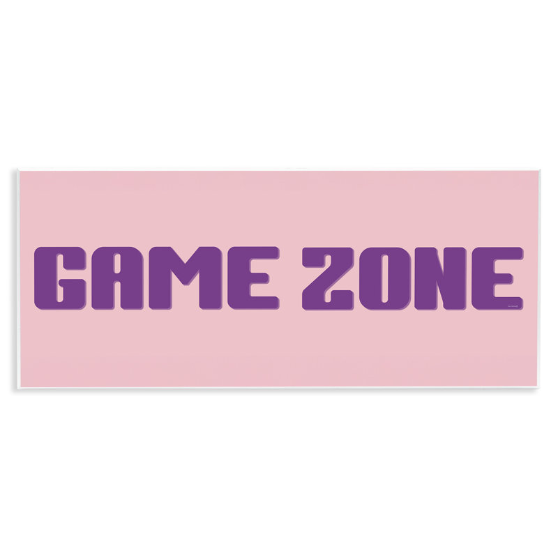 Plaque murale mauve et rose Game Zone, design par Yass Naffas Designs