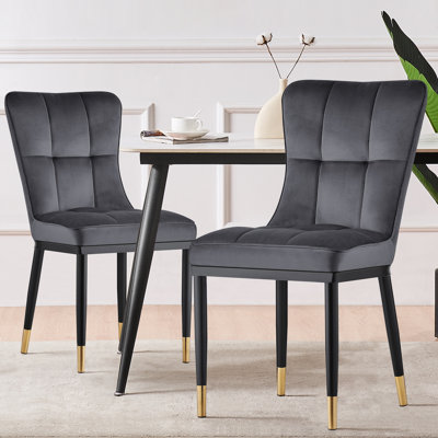 Chaise parsons rembourrée en velours Guitierrez