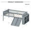 Structure de lit simple avec tablette de rangement, structure de lit avec glissière et échelle, lit plateforme simple avec garde-corps-1023438570