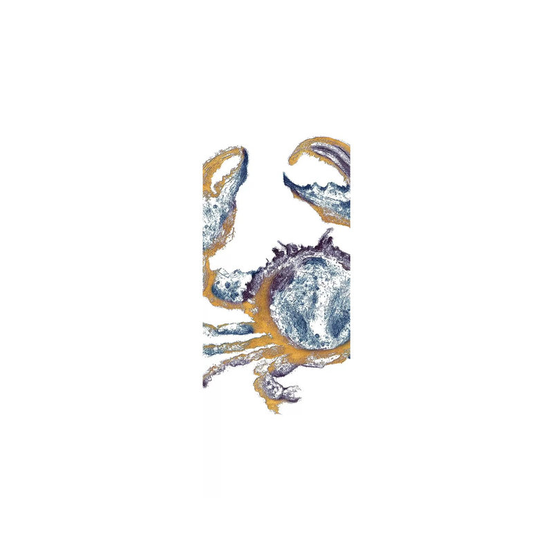 Surf Side Golden Blue Crab by Patricia Pinto - Painting on Canvas, 121.92cm H x 40.64cm W x 3.81cm D, Wrapped Canvas
