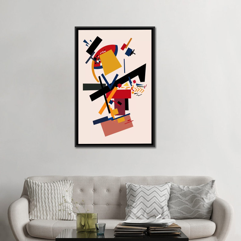 « too many pensées », impression sur toile, H 26 po x l 18 po x P 1,5 po, Toile avec cadre noir, Pas de tapis