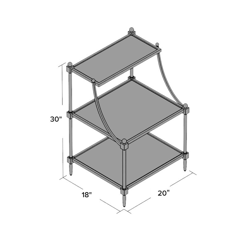 Peninsula Metal & Glass Side Table, Metal Works
