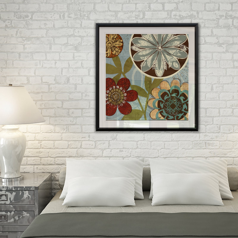 « perse jardin i », reproduction encadrée, H 26,5 po x l 26,5 po x P 1,5 po