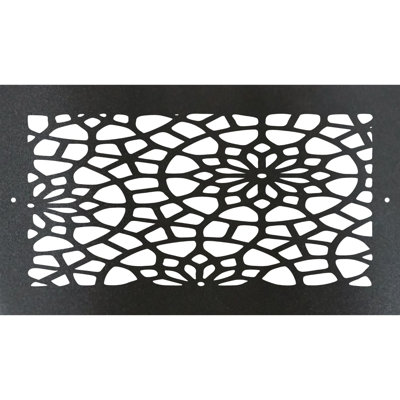 Metal Screw-in Floor Register. Duct Opening 4x10 (overall 6x12) - Floral Design