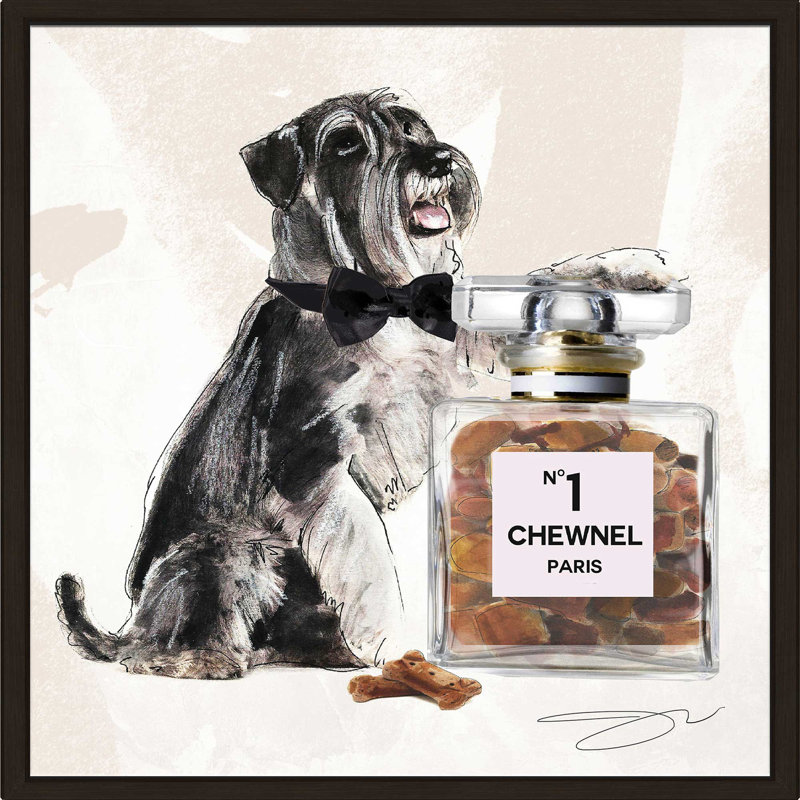 Schnauzer (Square) par By Jodi - impression, H 27,5 po x l 27,5 po x P 2 po, Cadre flottant espresso
