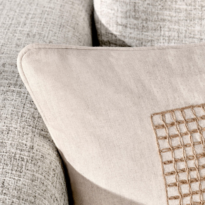 Siena 14"x26"Cotton Linen Blend Throw Pillow, Beige