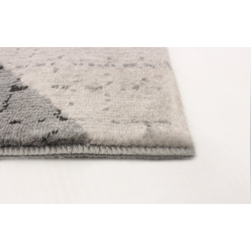Ensemble de tapis gris / beige Caribe, Rectangle 5 pi 3 po x 7 pi 7 po