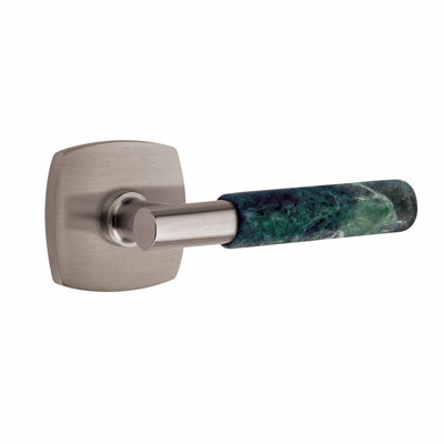 Ensemble de leviers de passage Emtek Select, rosette Urban Modern, tige en T, poignée en marbre blanc, CF