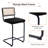 Crumley Upholstered 26" Velvet Counter Stool with Rattan Cane Back and Metal Frame-584333009-595419764