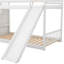 Lit simple au-dessus d'un lit superposé, blanc - Économie d'espace avec glissade et escalier Fabrication en bois massif Tablettes de rangement très amusantes-118036362