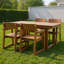 Ensemble de salle à manger 5 pièces pour l'extérieur, table de patio toutes saisons avec trou pour parasol et 4 fauteuils-402179326