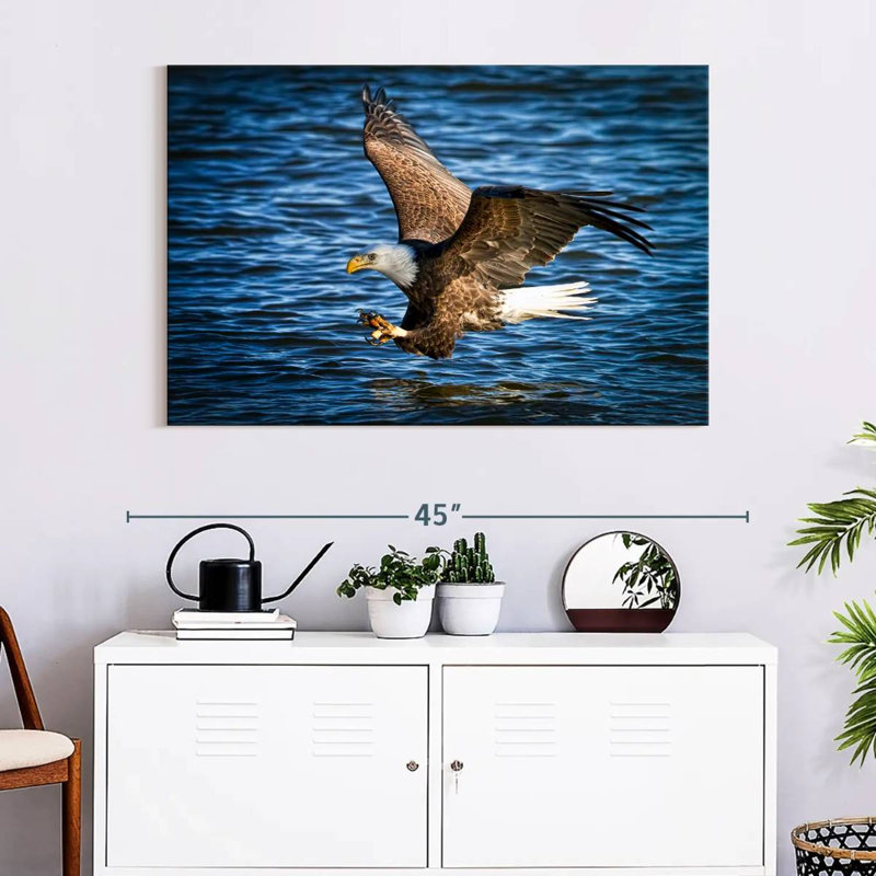 Brampt Bald Eagle Fishing, 26" H x 39" W