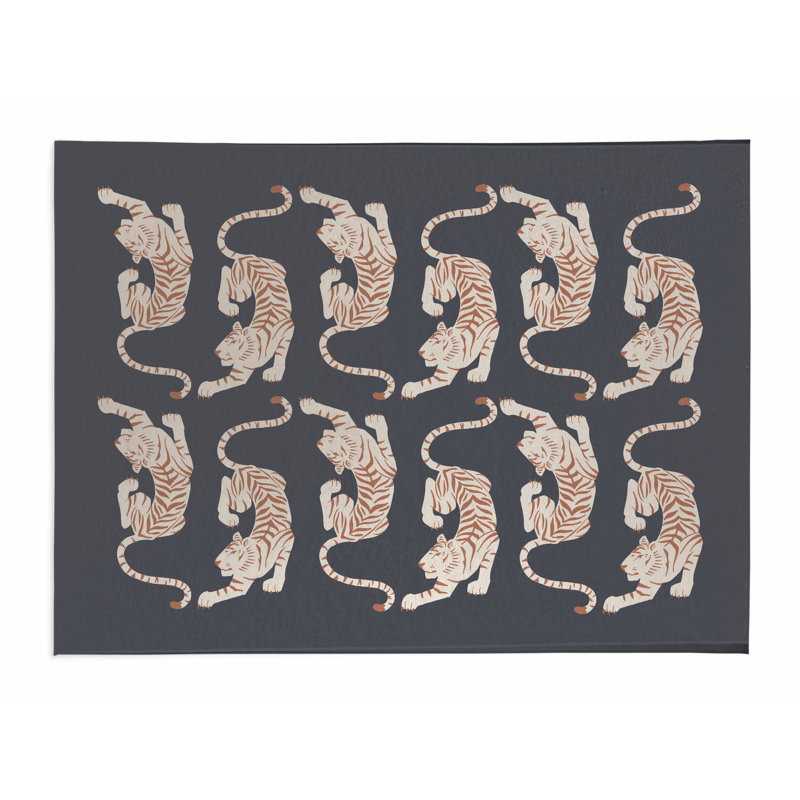 Tapis de bureau léger Hey Tiger, L 60 po x P 84 po, Gris anthracite