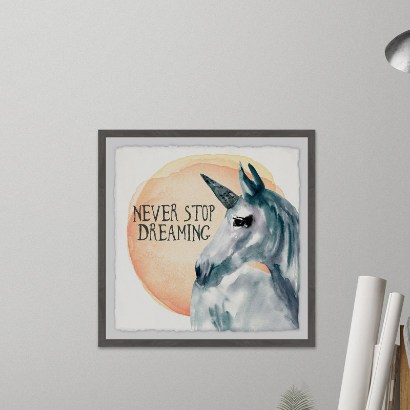 «Never Stop Dreaming», reproduction encadrée, H 32 po x l 32 po x P 1,5 po, Encadré gris