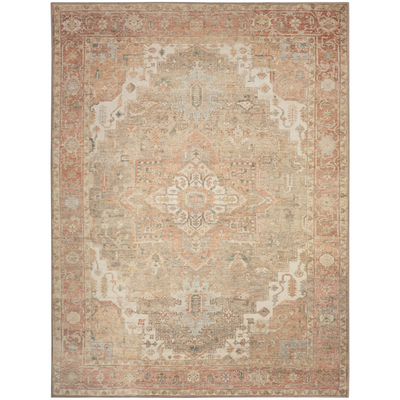 Hennings Machine Washable Vintage Area Rug, Rectangle 7'10" x 9'10"