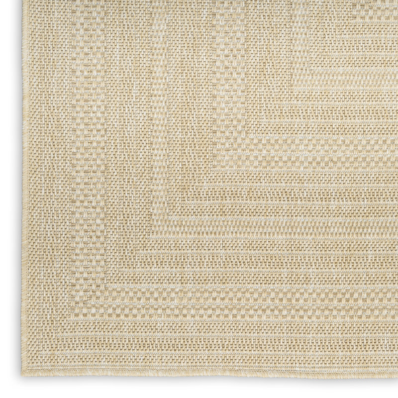 Cascio Geometric Indoor/Outdoor Area Rug, Rectangle 5'3" x 7', Cream