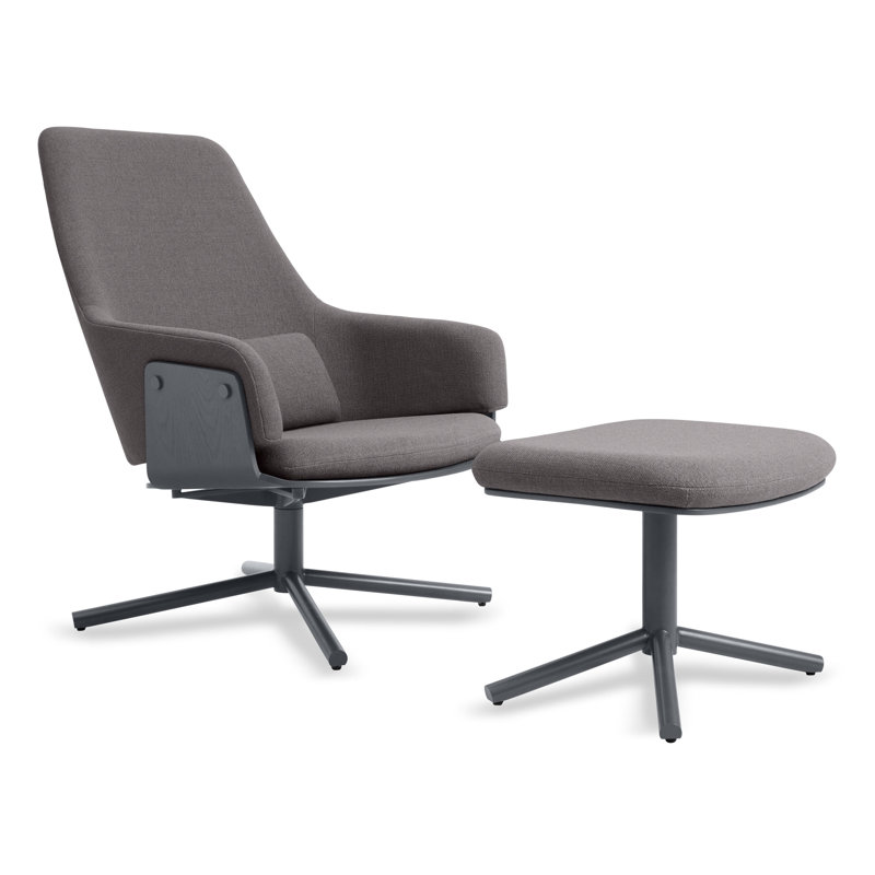 Lock Swivel Armchair, Condit Charcoal 100% Polyester, Gray